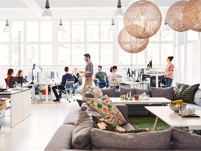 Employees sitting in the office